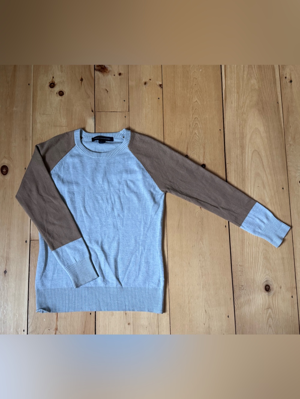 French Connection Light Gray Knit Crewneck Sweater